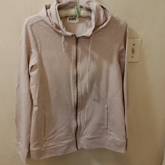 Pact Sz L soft pink Zip up Hoodie Organic Cotton - good shape - Picture 1 of 6